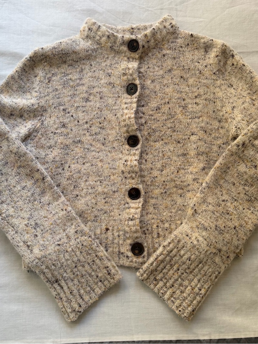 & Other Stories Buttoned Knit Cardigan in Mole, Small - Picture 4 of 7